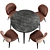 Modern Playground Dining Table & Chairs 3D model small image 6