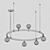 Bianchi Black Chandelier Loft 07808 3D model small image 3