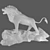 Majestic Lion Statue Model 3D model small image 3