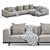 Arflex Modern Sectional Sofa Set 3D model small image 1