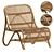 Modern Rattan Lounge Chair 3D model small image 1