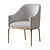 Sleek Slope Dining Armchair 3D model small image 1