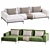 Modern Fabric Sectional Sofa: Tate 3D model small image 1