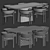 Modern Dining Set Boss Ceramics 3D model small image 3