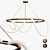 Gold Black Ring Pendant Lamp 3D model small image 4