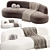 Elegant Curved 4-Seater Sofa 3D model small image 1