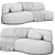 Elegant Curved 4-Seater Sofa 3D model small image 5