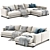 Modern Italian Chaise Longue Sofa 3D model small image 1