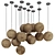 Clustered Wooden Chandelier Light 3D model small image 1