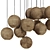 Clustered Wooden Chandelier Light 3D model small image 2