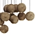 Clustered Wooden Chandelier Light 3D model small image 3