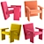  La Cividina Ageti Armchair 3D model small image 4