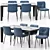 Customizable Modern Annie Chair & Alpha Table Set 3D model small image 2