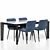 Customizable Modern Annie Chair & Alpha Table Set 3D model small image 3