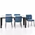 Customizable Modern Annie Chair & Alpha Table Set 3D model small image 6
