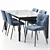 Customizable Modern Annie Chair & Alpha Table Set 3D model small image 9