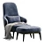 Sleek Modern Leslie Armchair Design 3D model small image 3