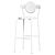 Elegant Planet Leather Bar Stool 3D model small image 2