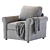 Plush Roll-Arm Chair in 2016 3D model small image 4