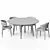 Customizable Wood Chair and Circular Table Set 3D model small image 6