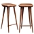 Elegant Walnut Bar Stool 3D model small image 1