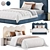 Modern Beatrix Headboard Queen Bed 3D model small image 1