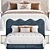 Modern Beatrix Headboard Queen Bed 3D model small image 4