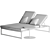 Outdoor Double Sunbed Elegance 3D model small image 3