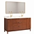 Walnut Double Vanity Set 3D model small image 1