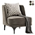 Sleek Amanda Armless Accent Chair 3D model small image 4