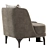 Sleek Amanda Armless Accent Chair 3D model small image 6