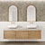 Japanese Minimalist Bathroom Furniture Set 3D model small image 1