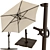 Sunbrella Round Cantilever Patio Umbrella 3D model small image 6