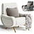 Elegant Lady Armchair Cassina 3D model small image 1