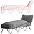 Elegant Cushioned Sun Lounger 3D model small image 1