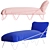 Elegant Cushioned Sun Lounger 3D model small image 3