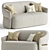 Elegant Madame Butterfly 2-Seater Sofa 3D model small image 1