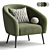 Elegant DAVI Armchair for Sale 3D model small image 1