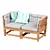 Outdoor Modular 2-Seater Sofa Set 3D model small image 1