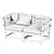 Outdoor Modular 2-Seater Sofa Set 3D model small image 7