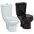 Modern Compact Black Toilet Dora 3D model small image 1