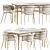 Modern Dining Set with Chair 3D model small image 2