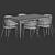 Modern Dining Set with Chair 3D model small image 3