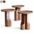 Premium Walnut Side Table 3D model small image 1