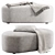 Stylish Guest Pouf Bench Set 3D model small image 1