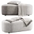 Stylish Guest Pouf Bench Set 3D model small image 4