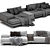 Luxury Poliform Chaise Longue Sofa 3D model small image 3