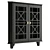 Gwen Fretwork Black Corner Cabinet 3D model small image 4