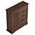 Modern Dark Walnut Dresser UFO 3D model small image 5