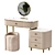 Champagne Marble Makeup Vanity 3D model small image 1